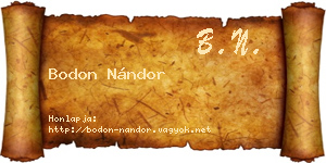 Bodon Nándor névjegykártya